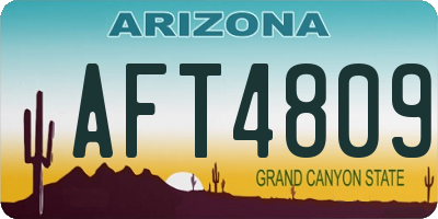 AZ license plate AFT4809