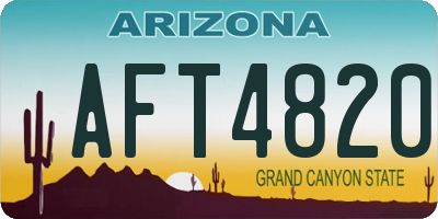 AZ license plate AFT4820
