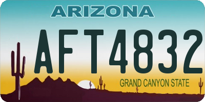 AZ license plate AFT4832