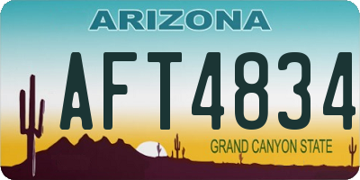 AZ license plate AFT4834