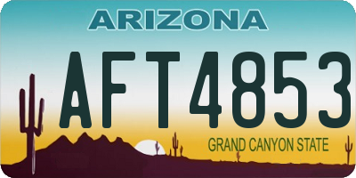 AZ license plate AFT4853