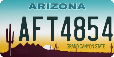 AZ license plate AFT4854