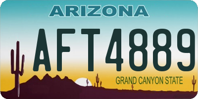 AZ license plate AFT4889