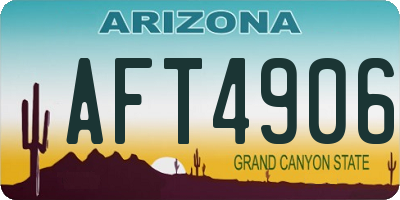 AZ license plate AFT4906