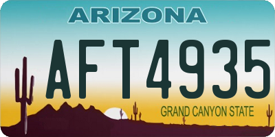 AZ license plate AFT4935