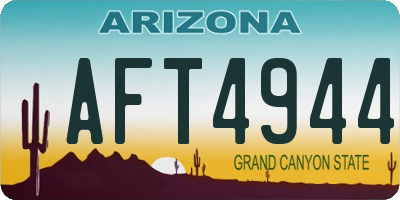 AZ license plate AFT4944