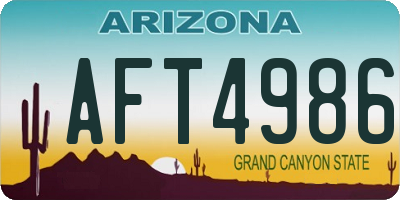 AZ license plate AFT4986
