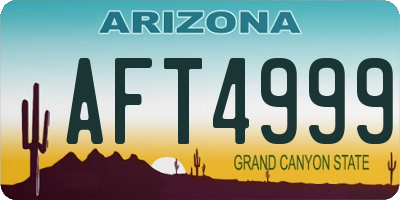 AZ license plate AFT4999