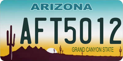 AZ license plate AFT5012