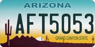 AZ license plate AFT5053