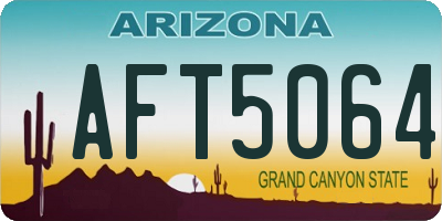 AZ license plate AFT5064