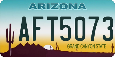 AZ license plate AFT5073