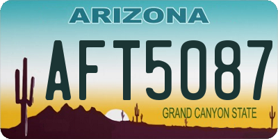 AZ license plate AFT5087