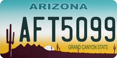 AZ license plate AFT5099