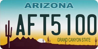 AZ license plate AFT5100