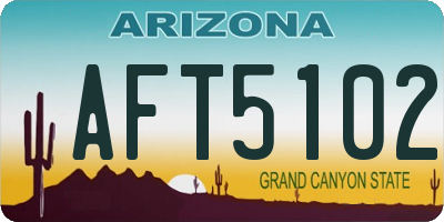 AZ license plate AFT5102