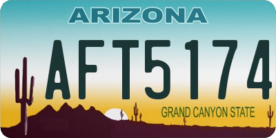 AZ license plate AFT5174