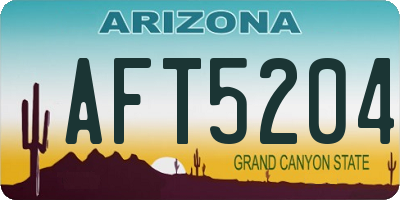 AZ license plate AFT5204