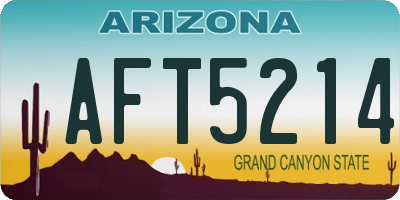AZ license plate AFT5214