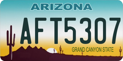 AZ license plate AFT5307