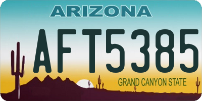 AZ license plate AFT5385
