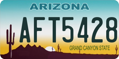 AZ license plate AFT5428