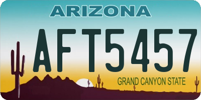 AZ license plate AFT5457