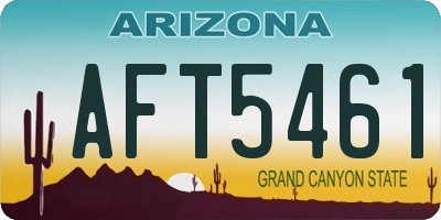 AZ license plate AFT5461