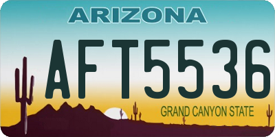 AZ license plate AFT5536