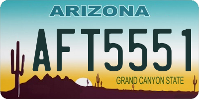 AZ license plate AFT5551
