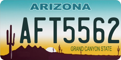 AZ license plate AFT5562