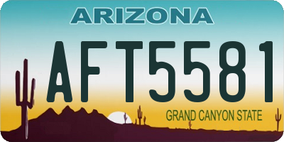 AZ license plate AFT5581