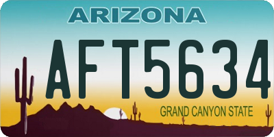 AZ license plate AFT5634