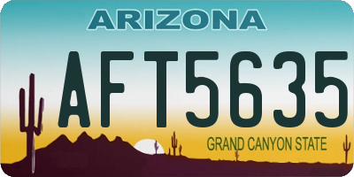 AZ license plate AFT5635