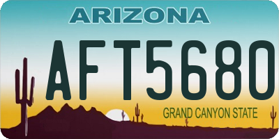 AZ license plate AFT5680