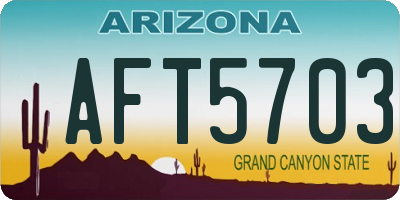 AZ license plate AFT5703