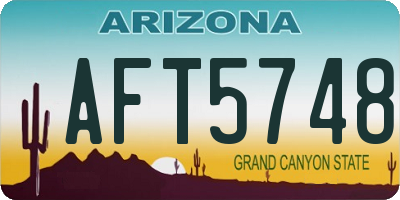 AZ license plate AFT5748