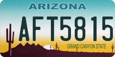AZ license plate AFT5815