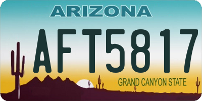 AZ license plate AFT5817