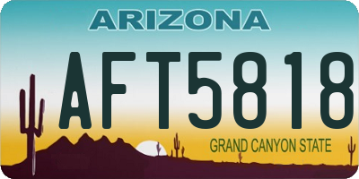 AZ license plate AFT5818