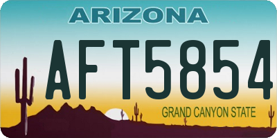 AZ license plate AFT5854