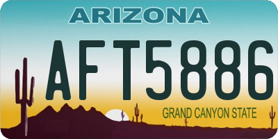 AZ license plate AFT5886
