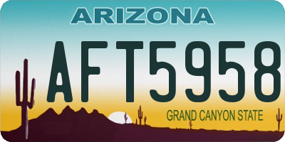 AZ license plate AFT5958