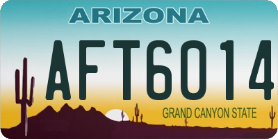 AZ license plate AFT6014