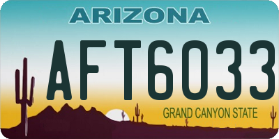 AZ license plate AFT6033