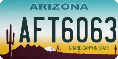 AZ license plate AFT6063