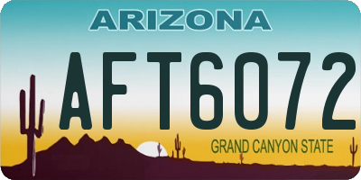 AZ license plate AFT6072