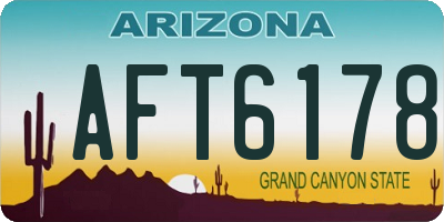 AZ license plate AFT6178