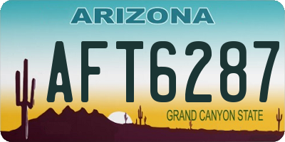AZ license plate AFT6287