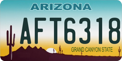 AZ license plate AFT6318